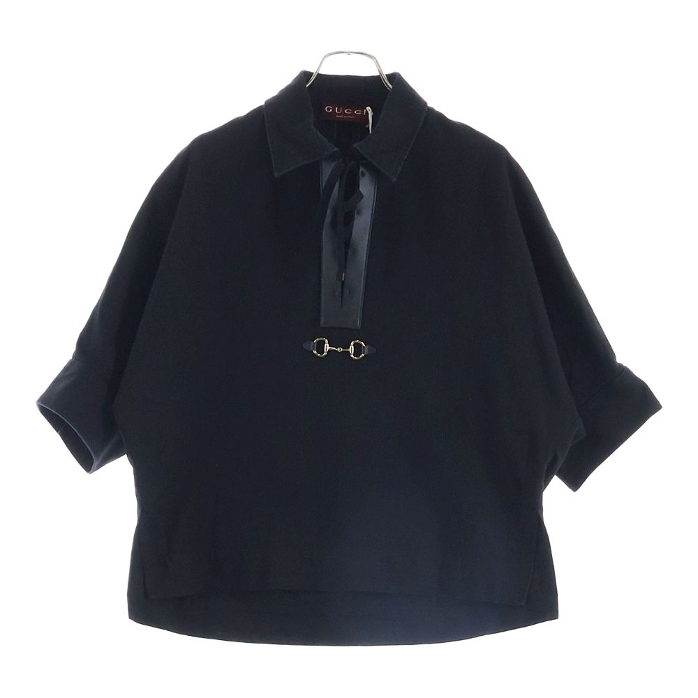 Gucci Cotton Denim Short Sleeve Shirt with Clamp Black