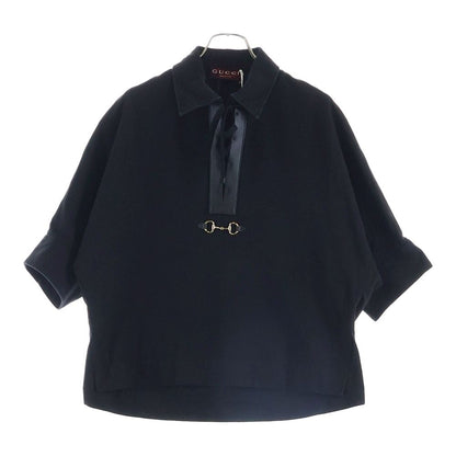 Gucci Cotton Denim Short Sleeve Shirt with Clamp Black