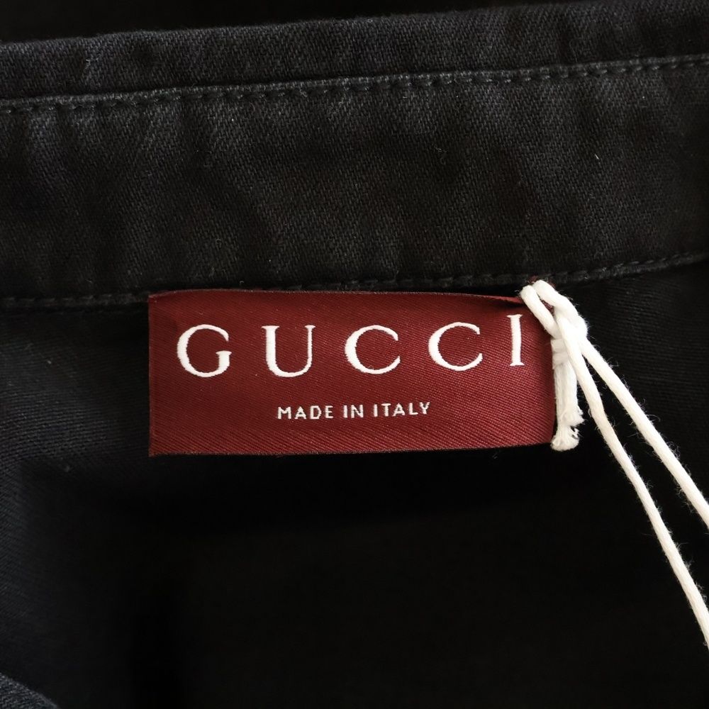 Gucci Cotton Denim Short Sleeve Shirt with Clamp Black — view 6