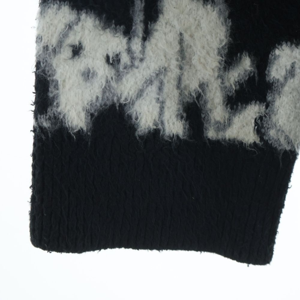 Celine Amy Dorian Jacquard Dog All Over Pattern Cardigan Black Dog — view 3