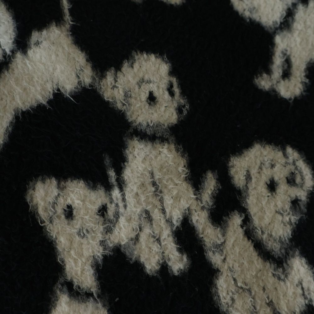 Celine Amy Dorian Jacquard Dog All Over Pattern Cardigan Black Dog — view 6
