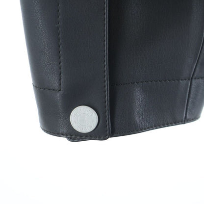 Hermes Layered Leather Single Rider's Jacket Black — view 4