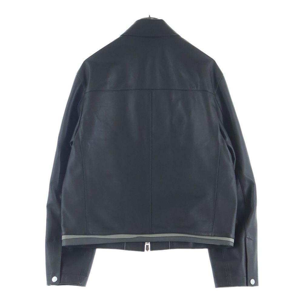 Hermes Layered Leather Single Rider's Jacket Black — view 2