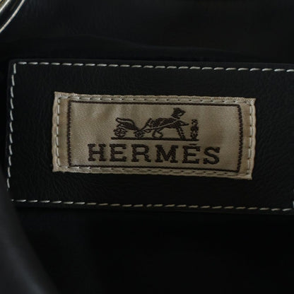 Hermes Layered Leather Single Rider's Jacket Black — view 6