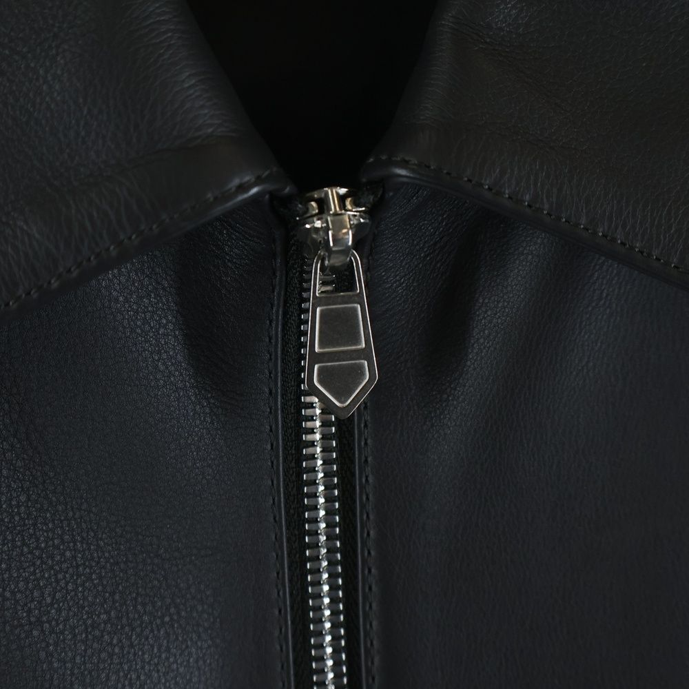 Hermes Layered Leather Single Rider's Jacket Black — view 5