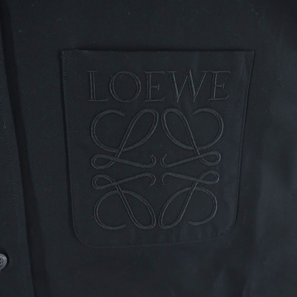 Loewe Anagram Pocket Shirt Logo Embroidery Long Sleeve Black — view 6
