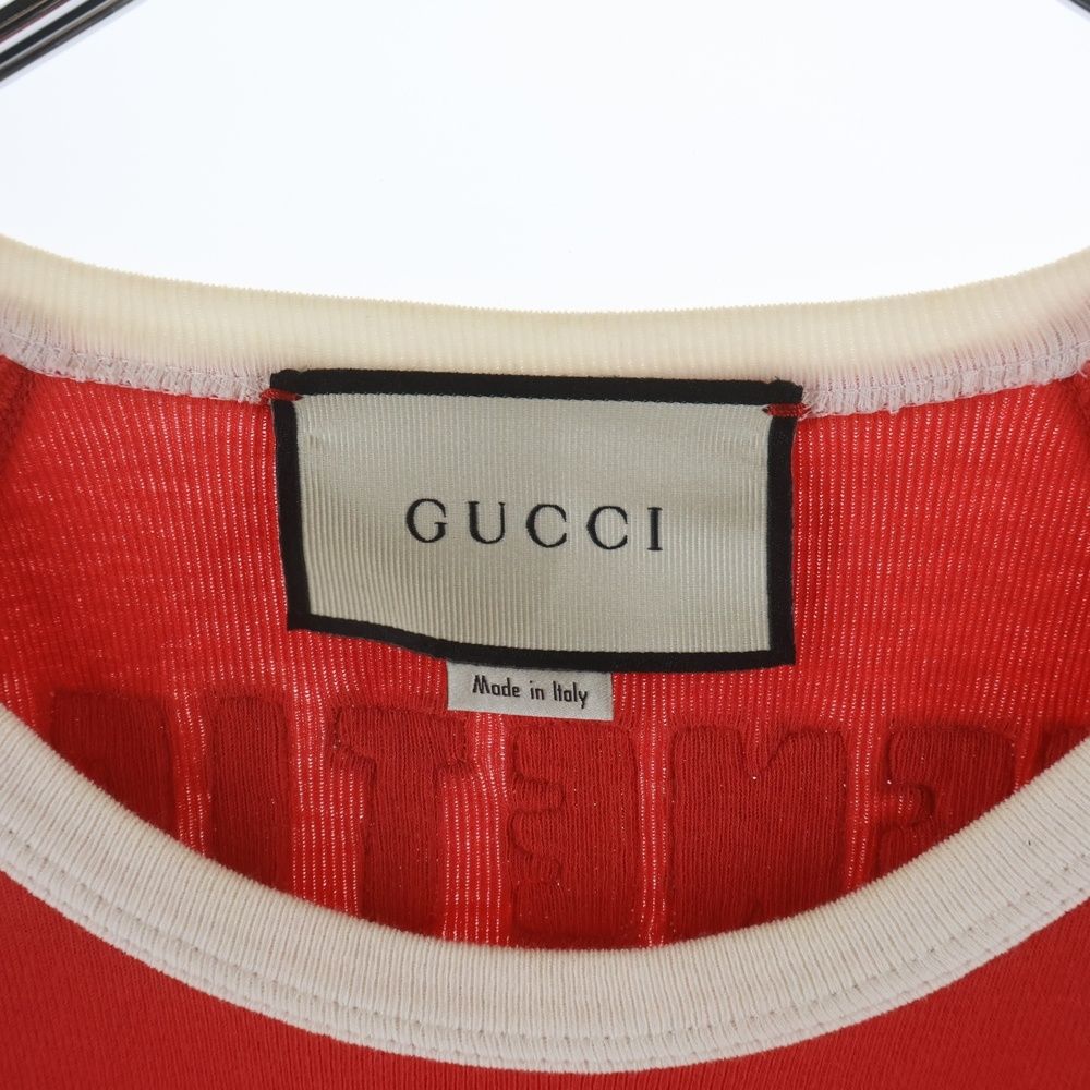 Gucci T-Shirt Sequin Decoration Short Sleeve Red — view 6