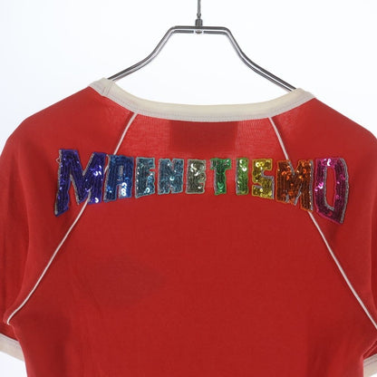 Gucci T-Shirt Sequin Decoration Short Sleeve Red — view 4