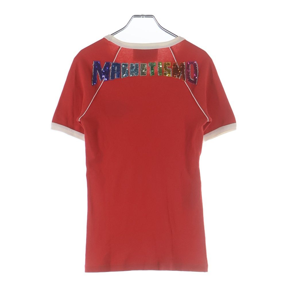 Gucci T-Shirt Sequin Decoration Short Sleeve Red — view 2