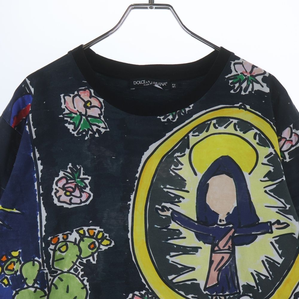 Dolce & Gabbana Maria King T-Shirt Allover Pattern Short Sleeve Navy — view 3