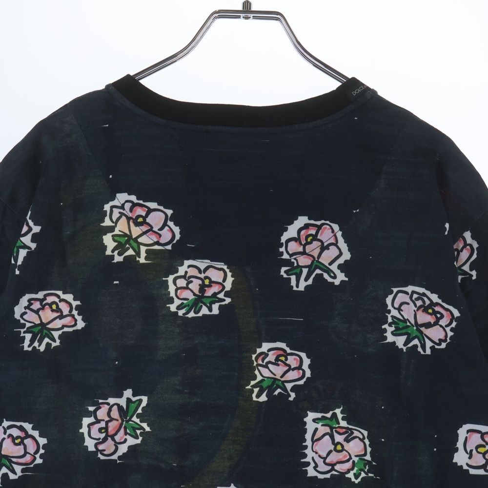 Dolce & Gabbana Maria King T-Shirt Allover Pattern Short Sleeve Navy — view 4