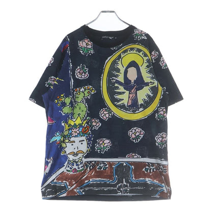 Dolce & Gabbana Maria King T-Shirt Allover Pattern Short Sleeve Navy