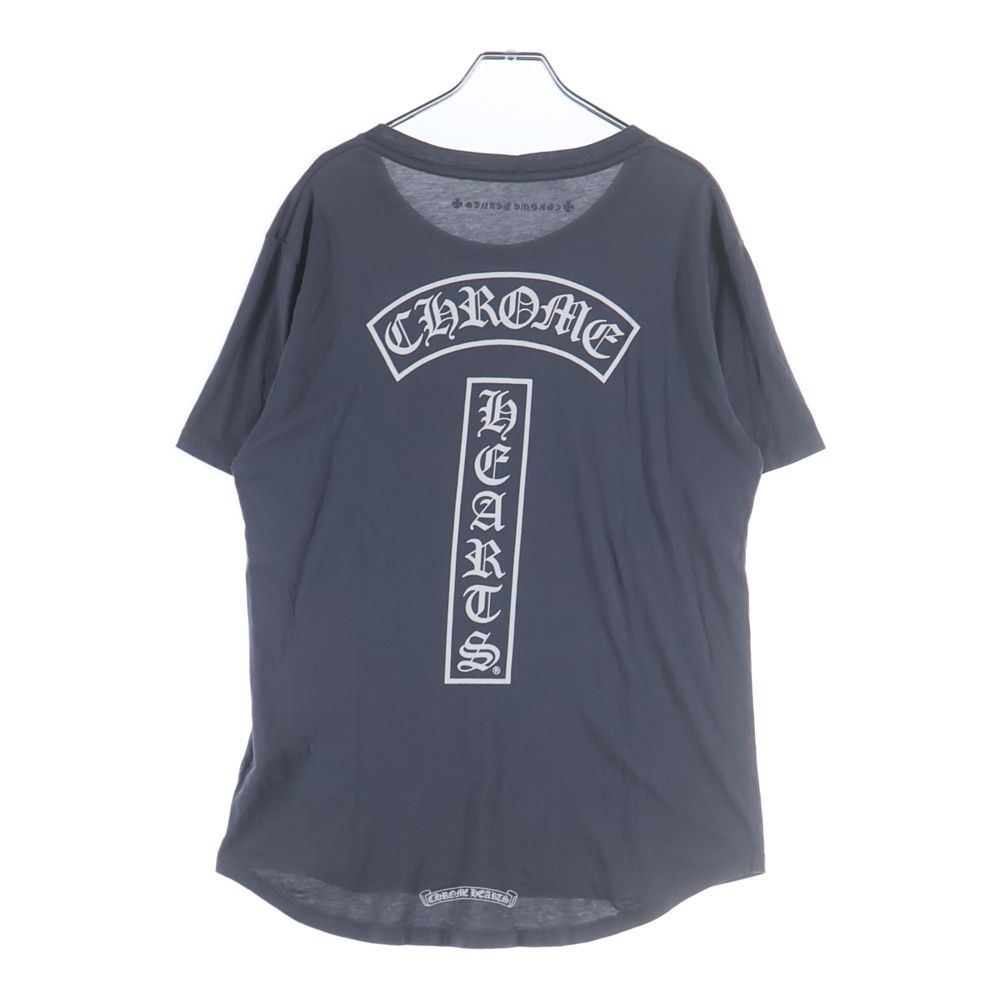 Chrome Hearts Front Horse Shoe Print Crew Neck Short Sleeve Top T-Shirt Gray