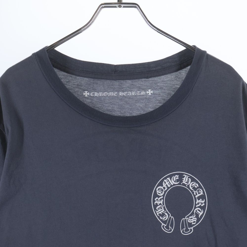 Chrome Hearts Front Horse Shoe Print Crew Neck Short Sleeve Top T-Shirt Gray — view 3