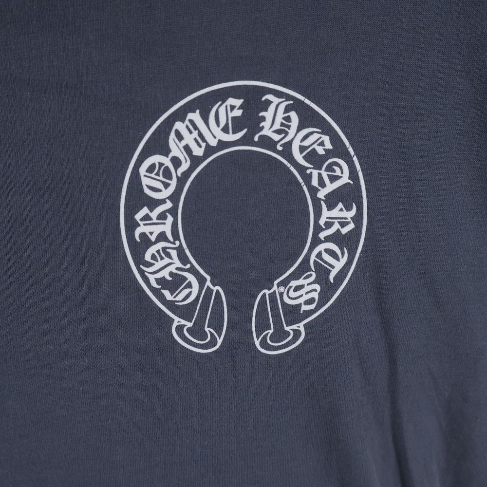Chrome Hearts Front Horse Shoe Print Crew Neck Short Sleeve Top T-Shirt Gray — view 5