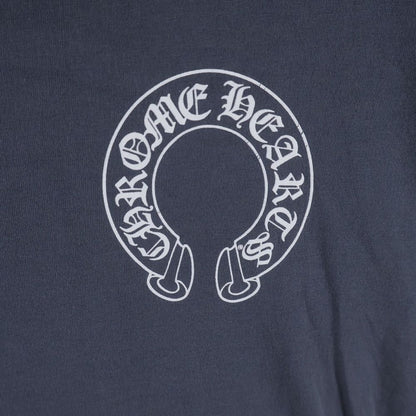 Chrome Hearts Front Horse Shoe Print Crew Neck Short Sleeve Top T-Shirt Gray — view 5