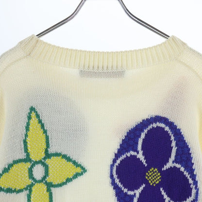 Louis Vuitton Jacquard Multi Monogram Flower Middle Gauge Wool Knit Sweater Utf — view 4