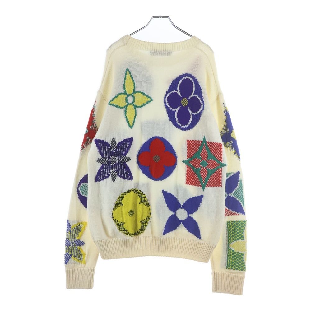 Louis Vuitton Jacquard Multi Monogram Flower Middle Gauge Wool Knit Sweater Utf — view 2
