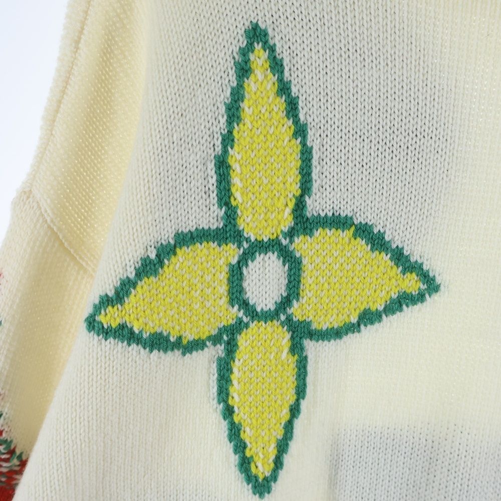 Louis Vuitton Jacquard Multi Monogram Flower Middle Gauge Wool Knit Sweater Utf — view 7
