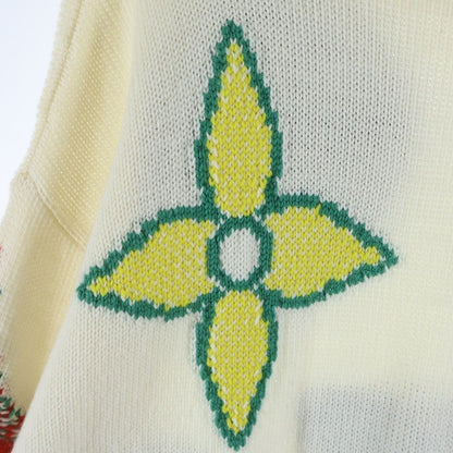 Louis Vuitton Jacquard Multi Monogram Flower Middle Gauge Wool Knit Sweater Utf — view 7