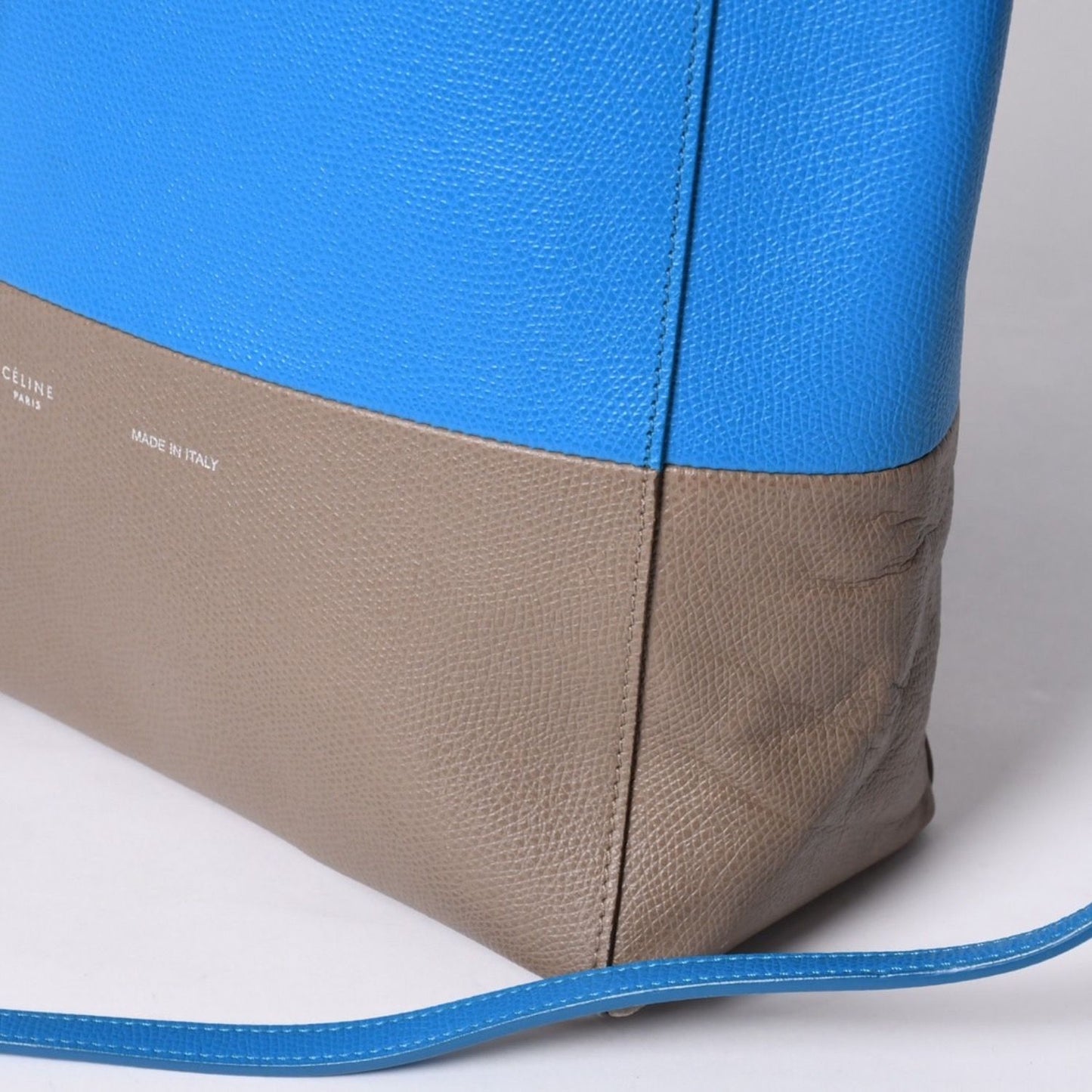 Celine Tote Bag 2-Way Small Vertical Leather Blue Khaki — view 6