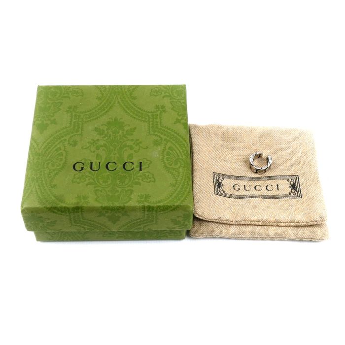 Gucci 925 Sterling Silver Interlocking Earrings Single — view 7