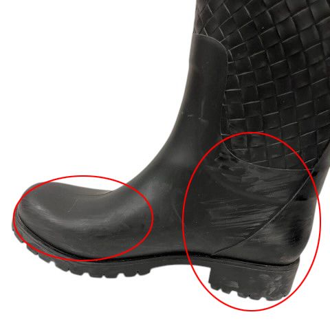 Bottega Veneta Rain Boots Intrecciato Long Length 35 Black — view 9