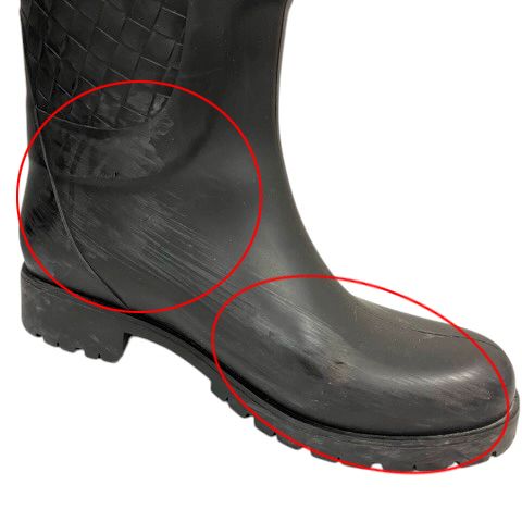 Bottega Veneta Rain Boots Intrecciato Long Length 35 Black — view 8