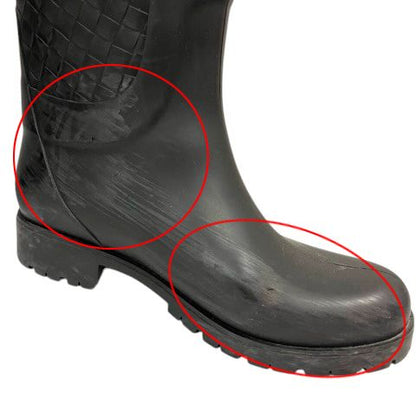 Bottega Veneta Rain Boots Intrecciato Long Length 35 Black — view 8