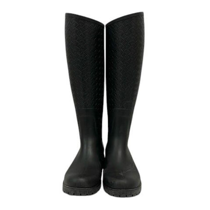 Bottega Veneta Rain Boots Intrecciato Long Length 35 Black — view 2