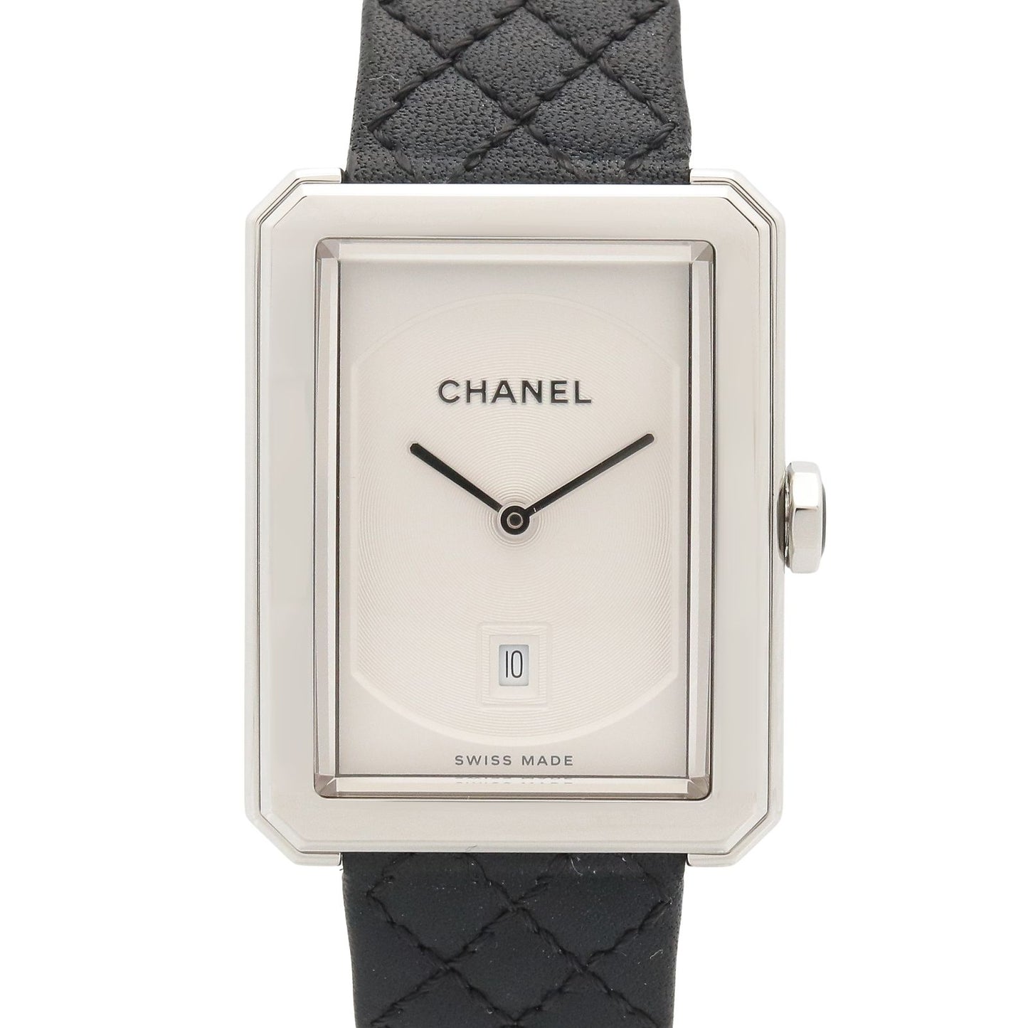 Chanel Watch Boyfriend White Stainless Steel Leather