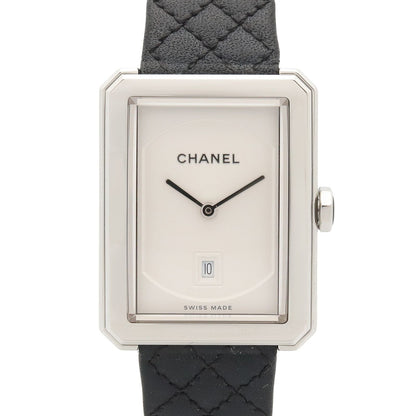 Chanel Watch Boyfriend White Stainless Steel Leather