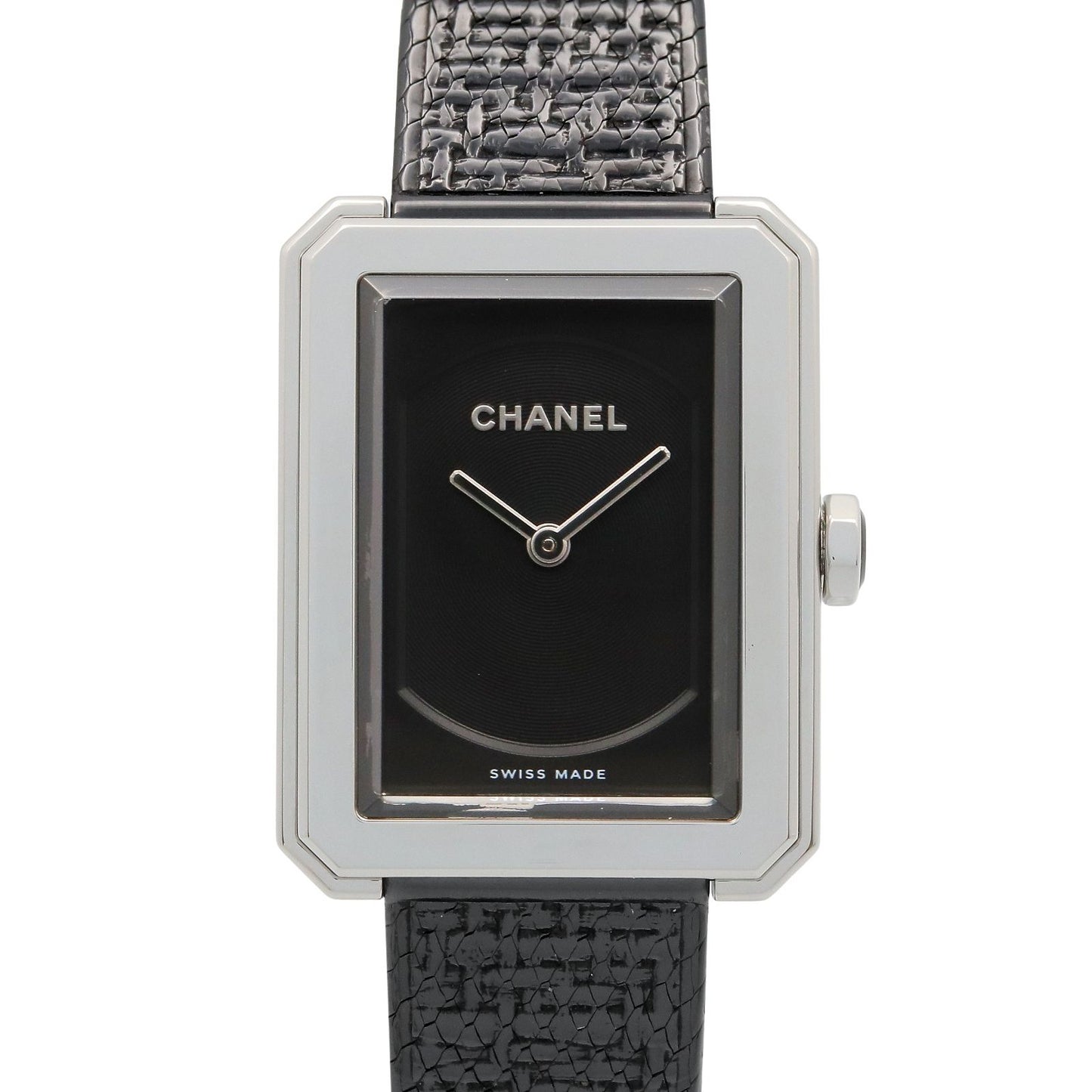 Chanel Watch Boyfriend Tweed Black Stainless Steel
