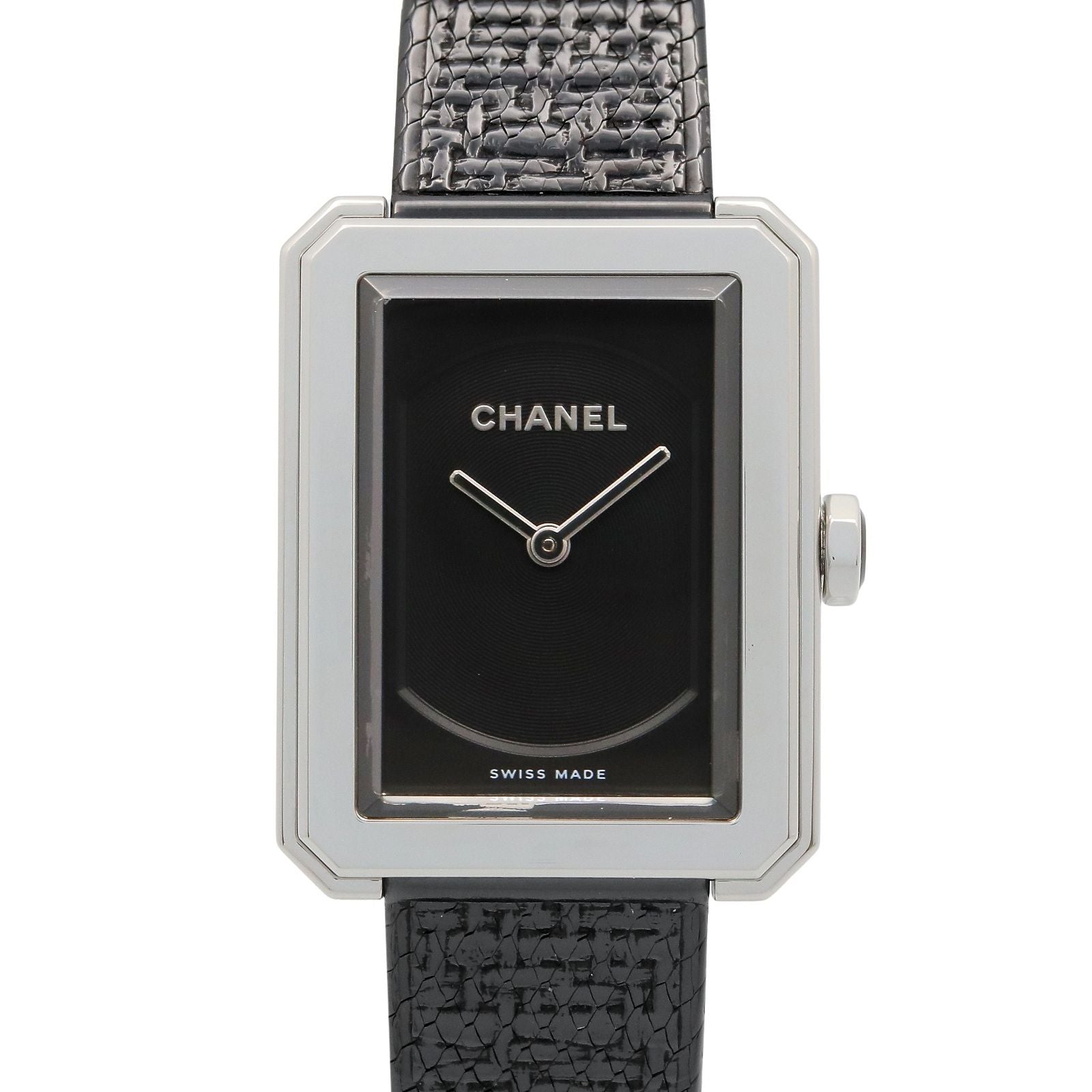 Chanel Watch Boyfriend Tweed Black Stainless Steel