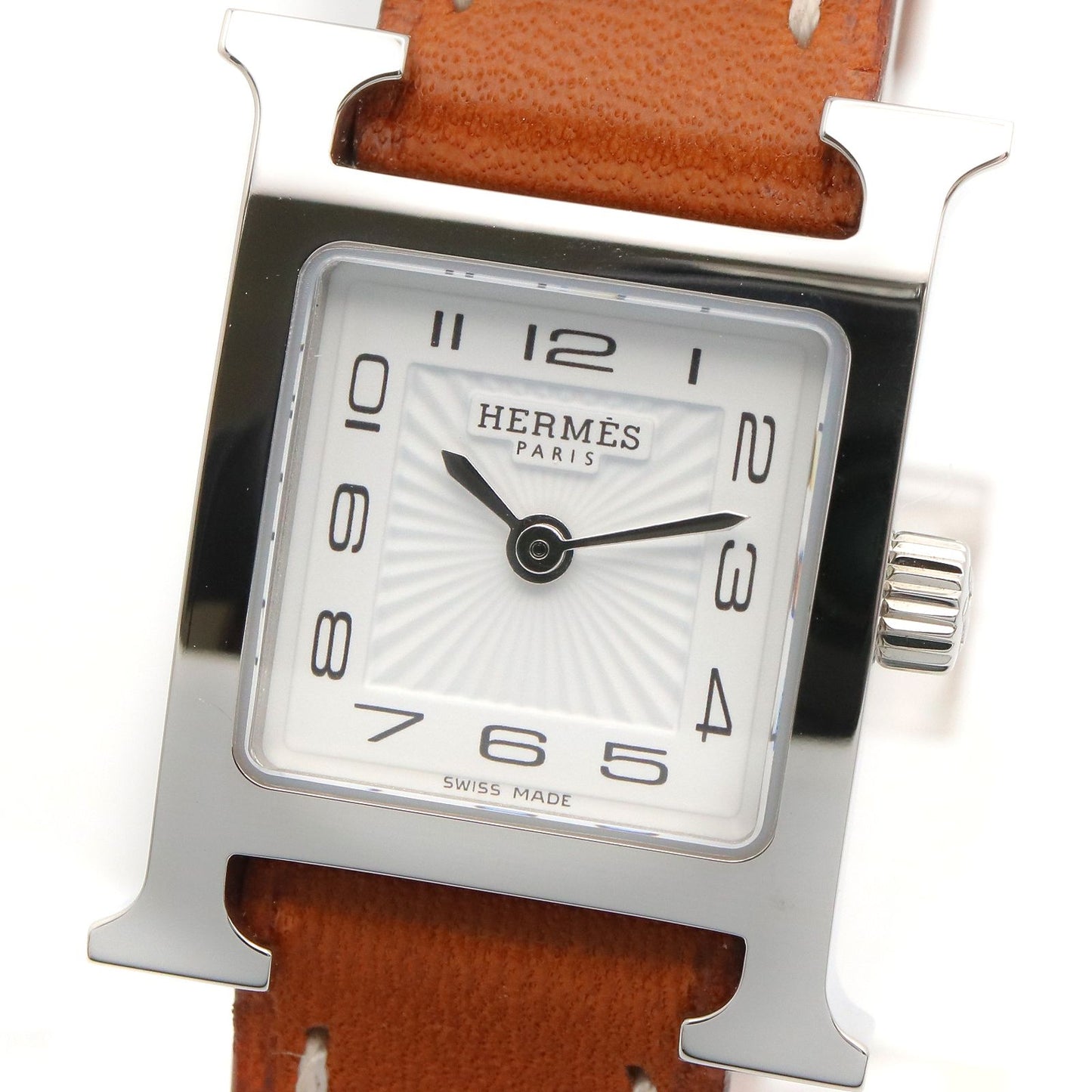 Hermes Watch Mini White Stainless Steel Leather — view 3