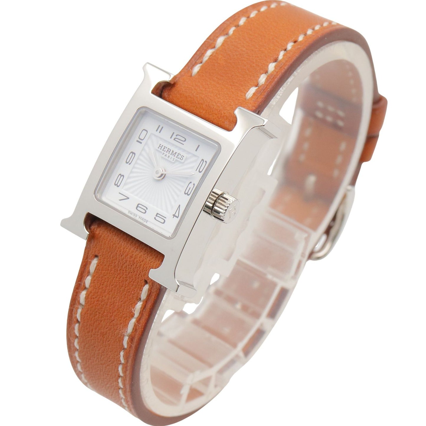 Hermes Watch Mini White Stainless Steel Leather — view 2