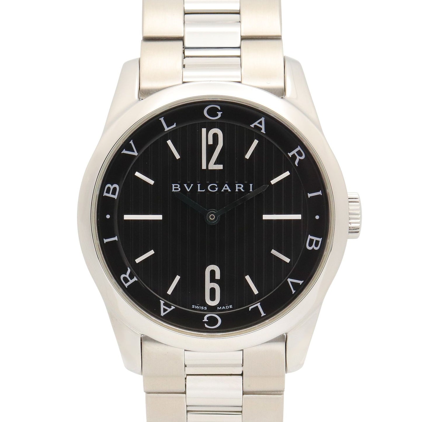 Bvlgari Watch Solo Tempo Black Stainless Steel