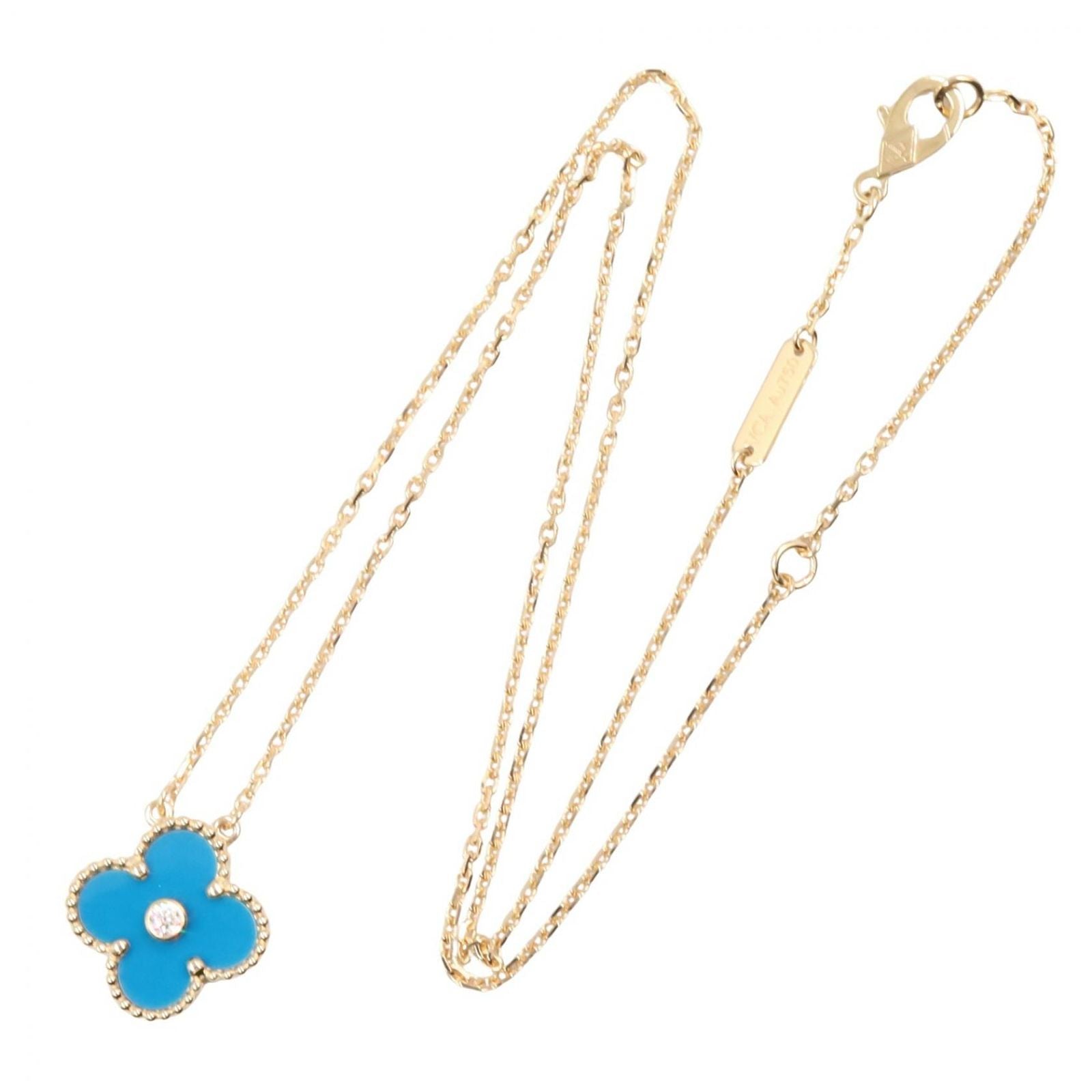 Van Cleef & Arpels Necklace Vintage Alhambra 37 41.5 cm 18k Diamond Blue Ageto — view 2