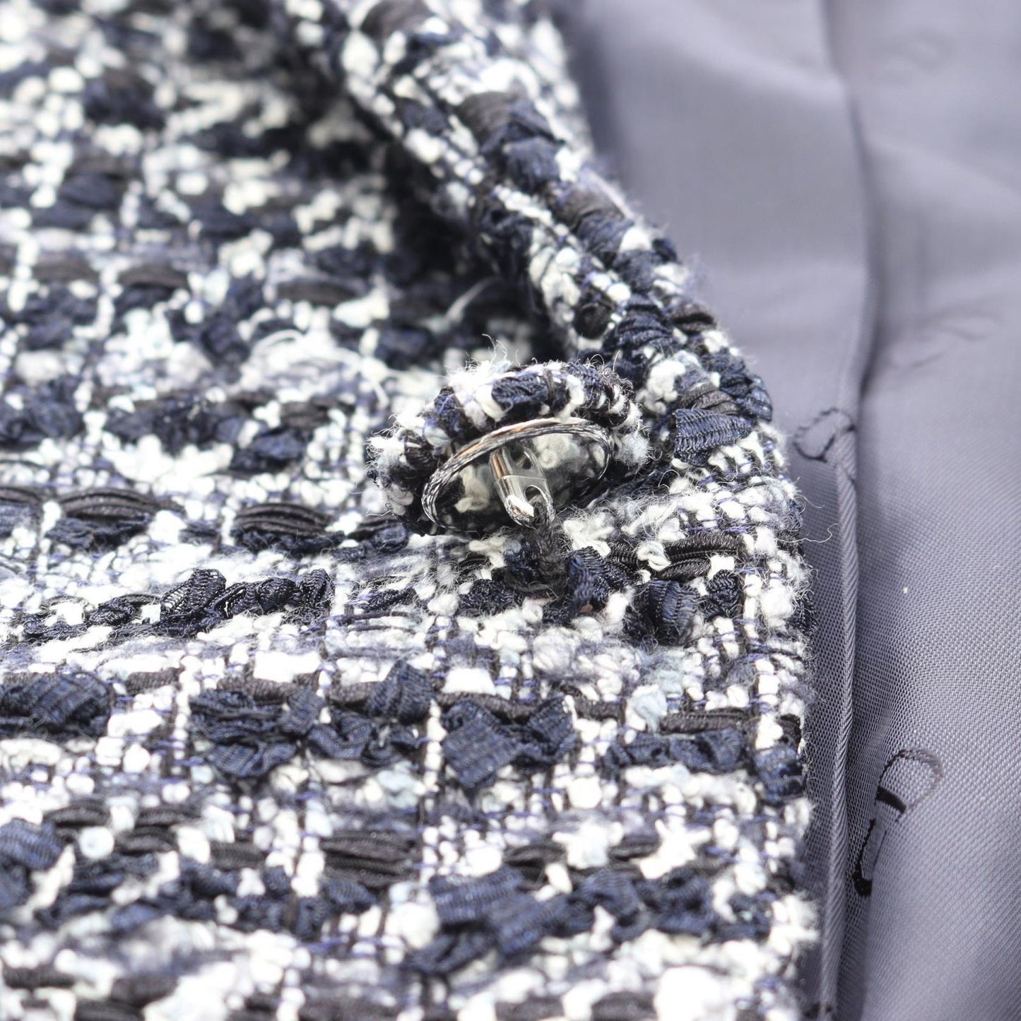 Dior Cannage Wool Blend Tweed Jacket Navy — view 5