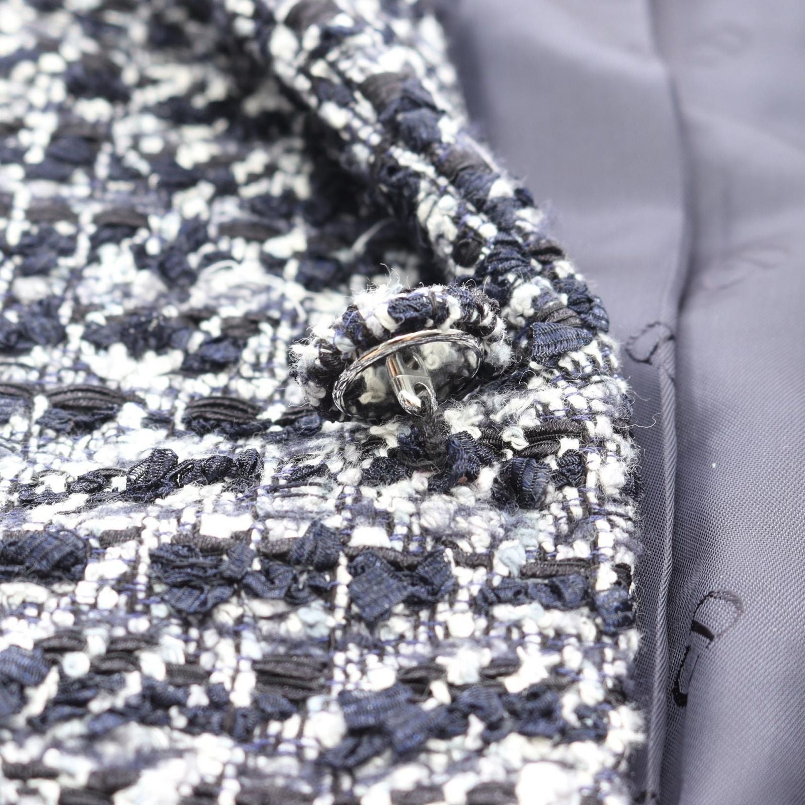 Dior Cannage Wool Blend Tweed Jacket Navy — view 5