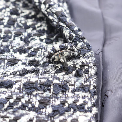 Dior Cannage Wool Blend Tweed Jacket Navy — view 5