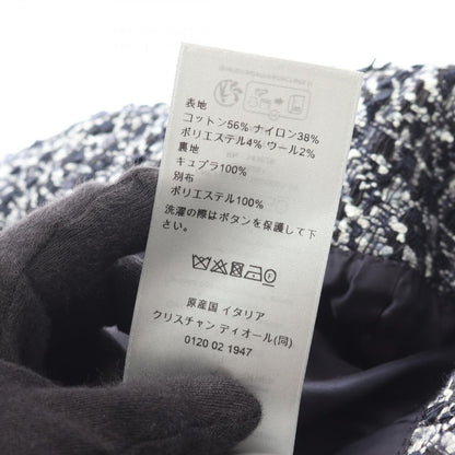 Dior Cannage Wool Blend Tweed Jacket Navy — view 4