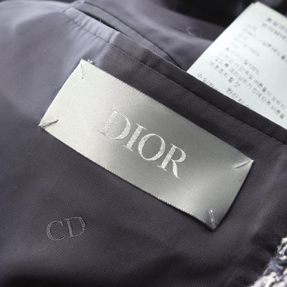 Dior Cannage Wool Blend Tweed Jacket Navy — view 3