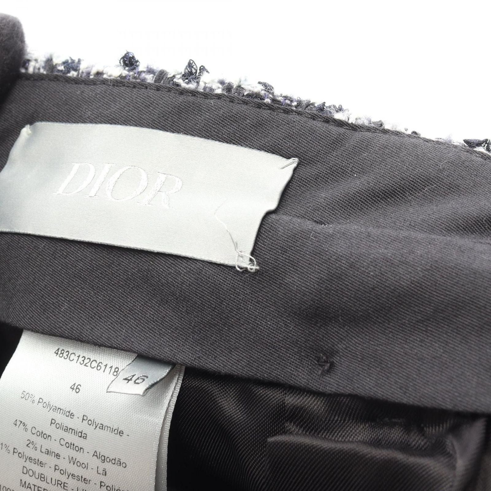 Dior Pants Cannage Twee Navy Cotton and Wool Blend — view 7