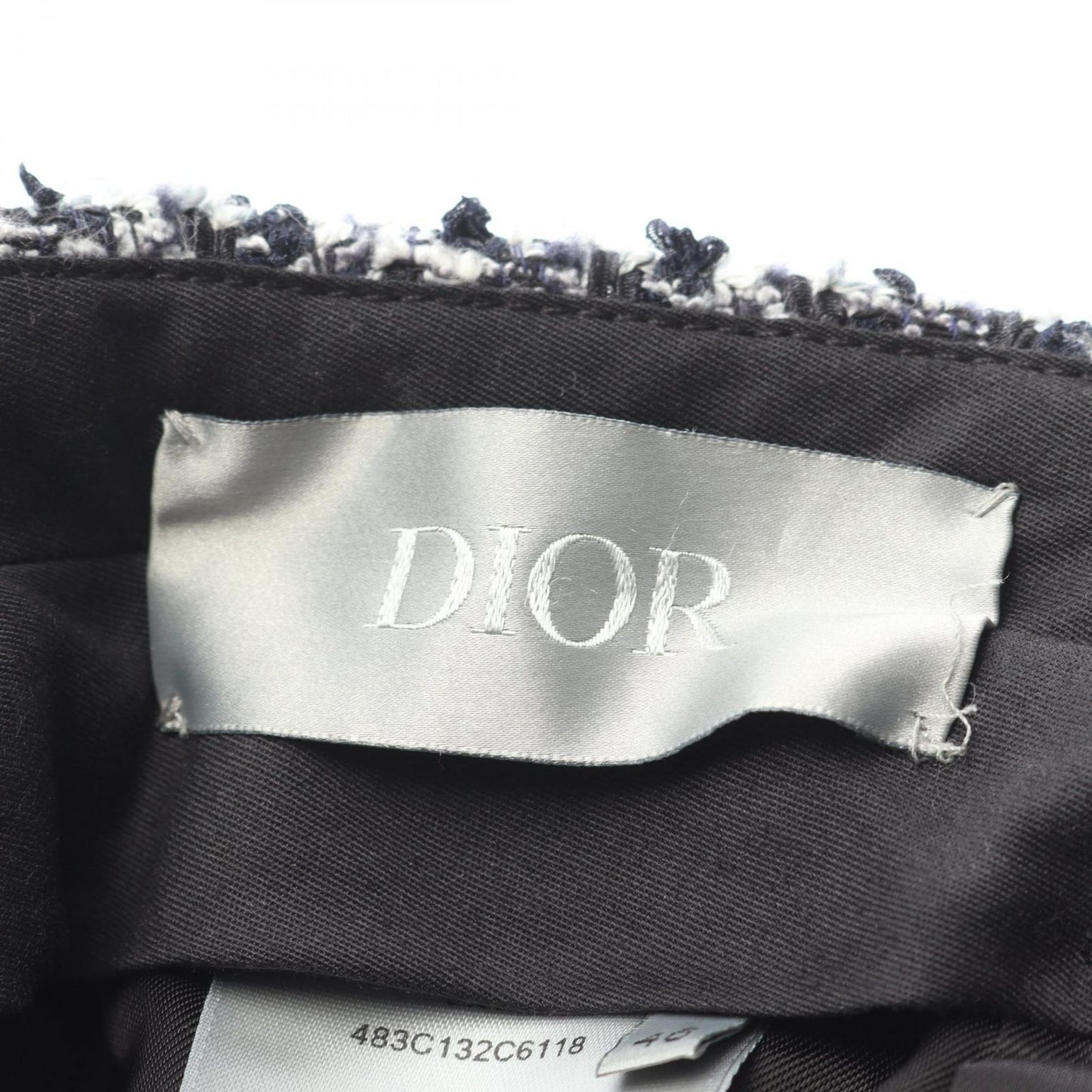 Dior Pants Cannage Twee Navy Cotton and Wool Blend — view 3
