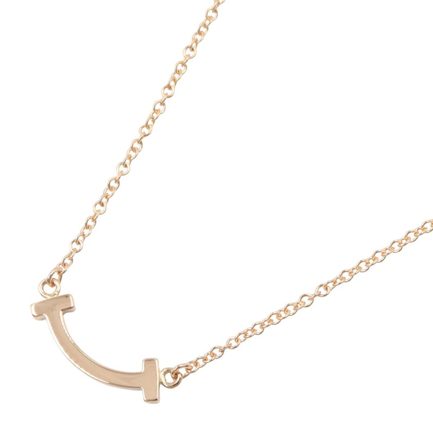 Tiffany & Co Necklace T Smile Mini 40.5 45.5 cm 18k Pink Gold