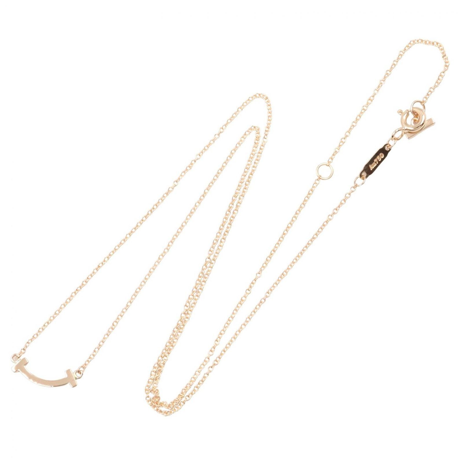 Tiffany & Co Necklace T Smile Mini 40.5 45.5 cm 18k Pink Gold — view 2