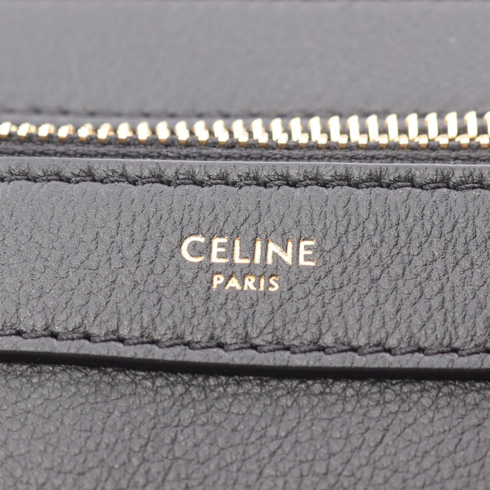 Celine Shoulder Bag Midi Amendre Black Leather — view 4
