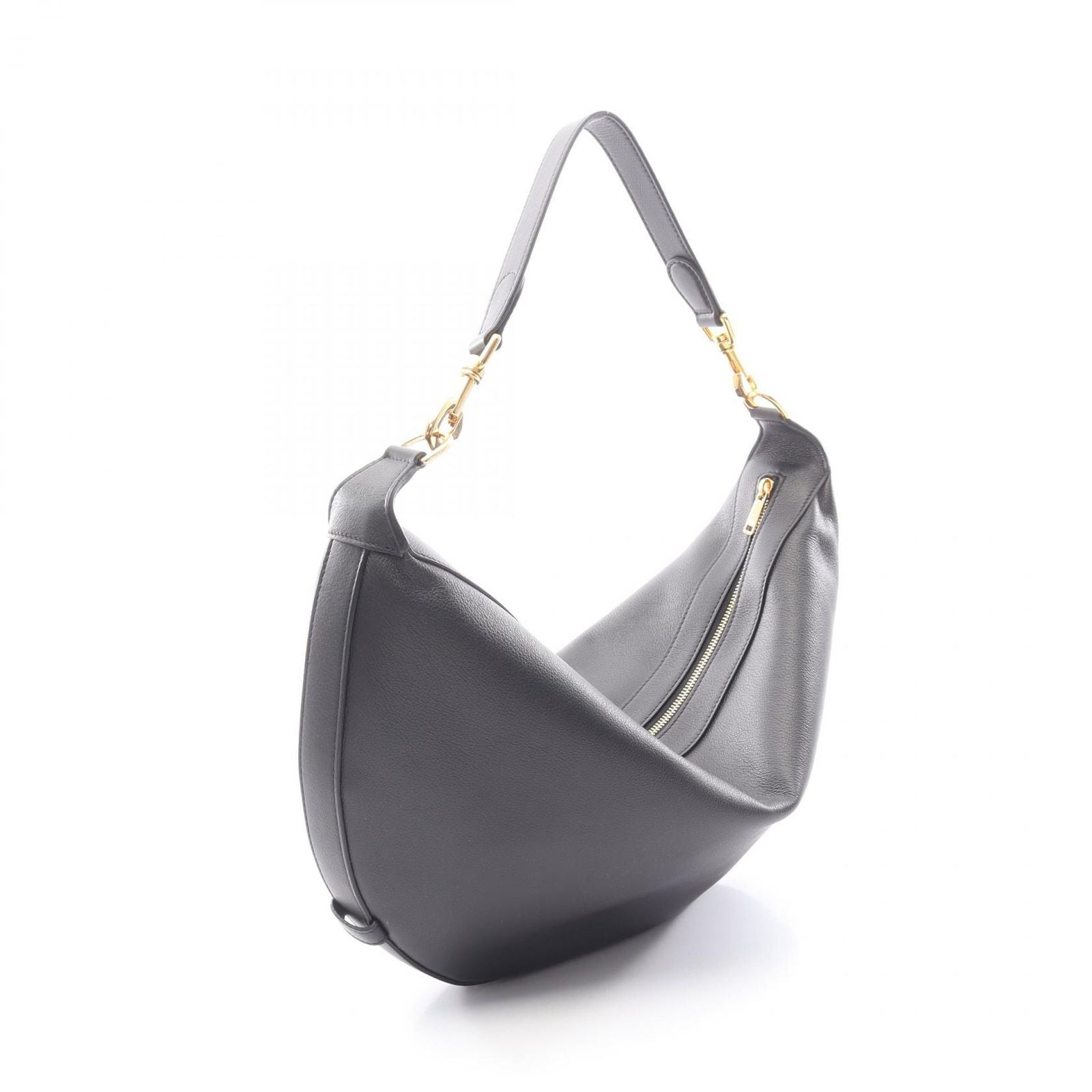 Celine Shoulder Bag Midi Amendre Black Leather — view 2