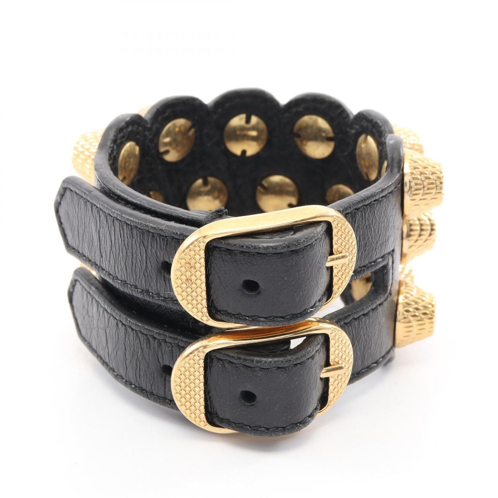Balenciaga Bracelet Studs Black Leather — view 2